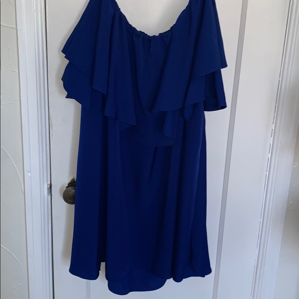 Royal blue ruffle dress